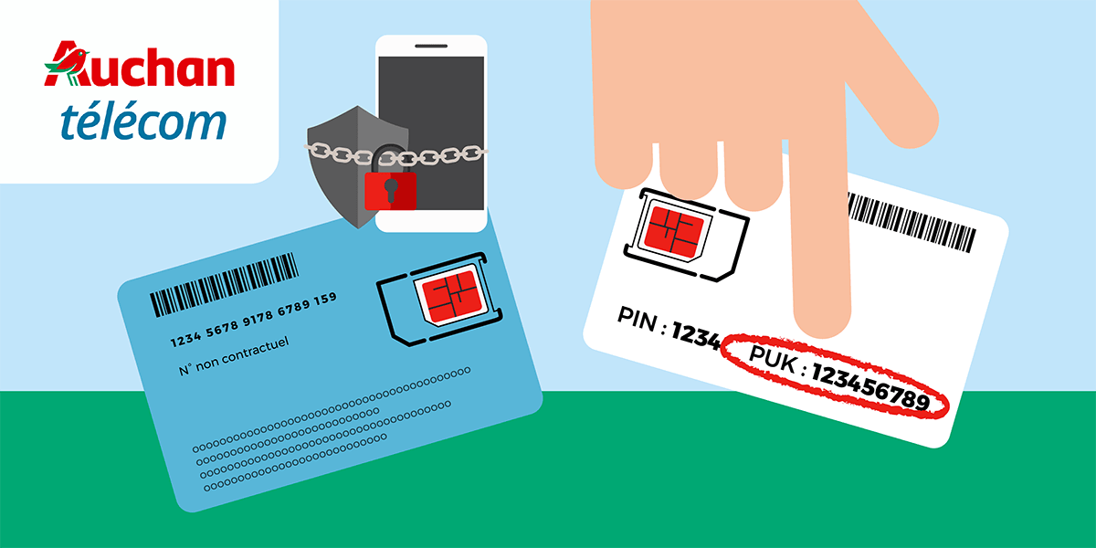 Code PUK Auchan Telecom support carte SIM.