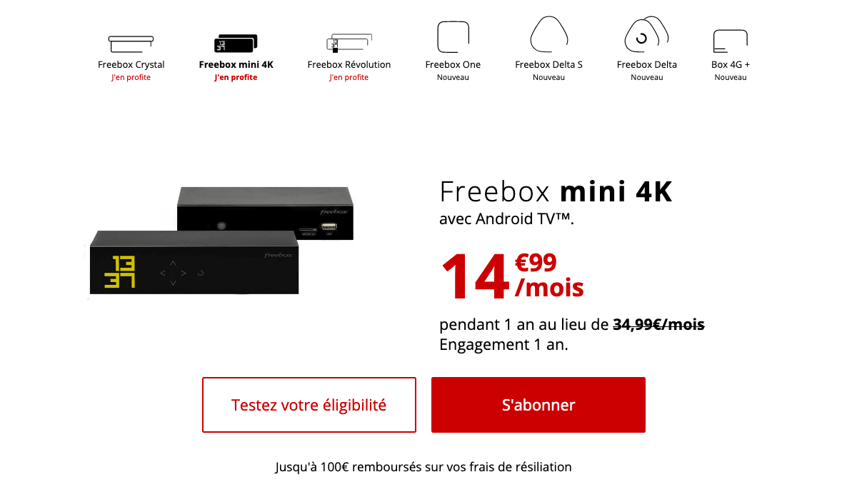 Freebox mini 4K en promotion chez Free. 
