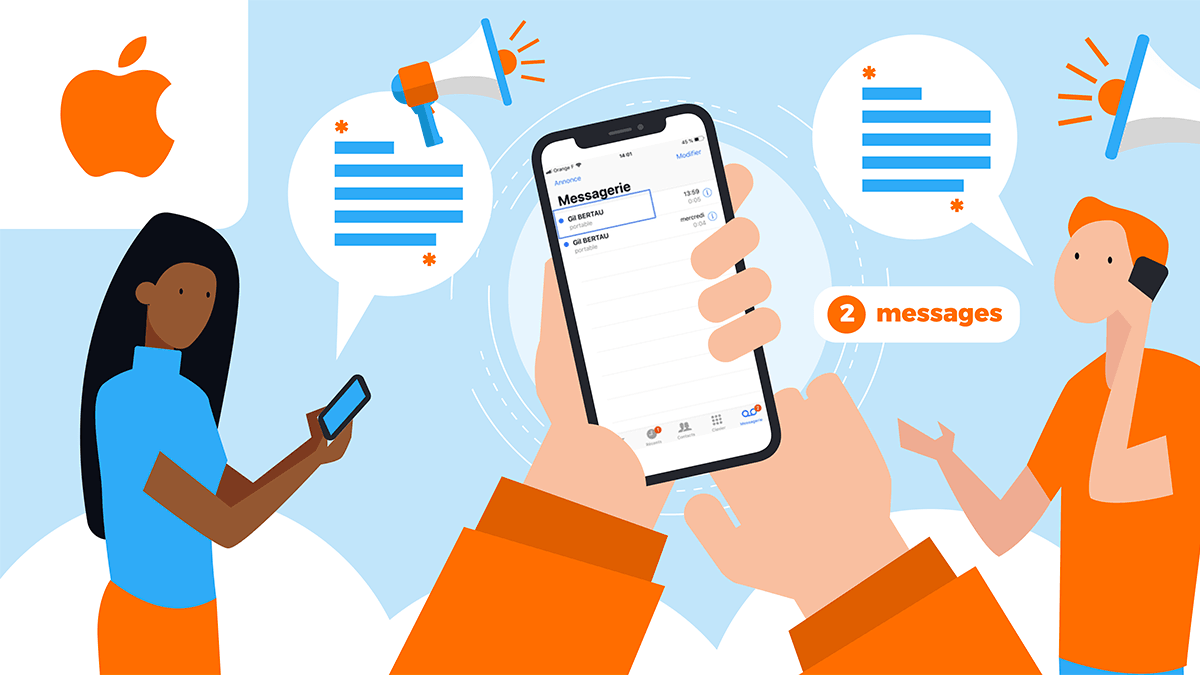 Messagerie vocale visuelle iPhone.