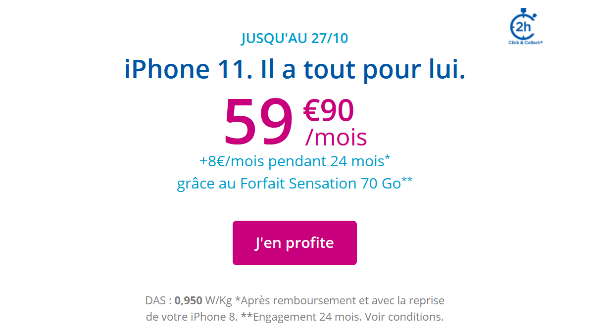 iPhone 11 en promotion chez Bouygues Telecom. 