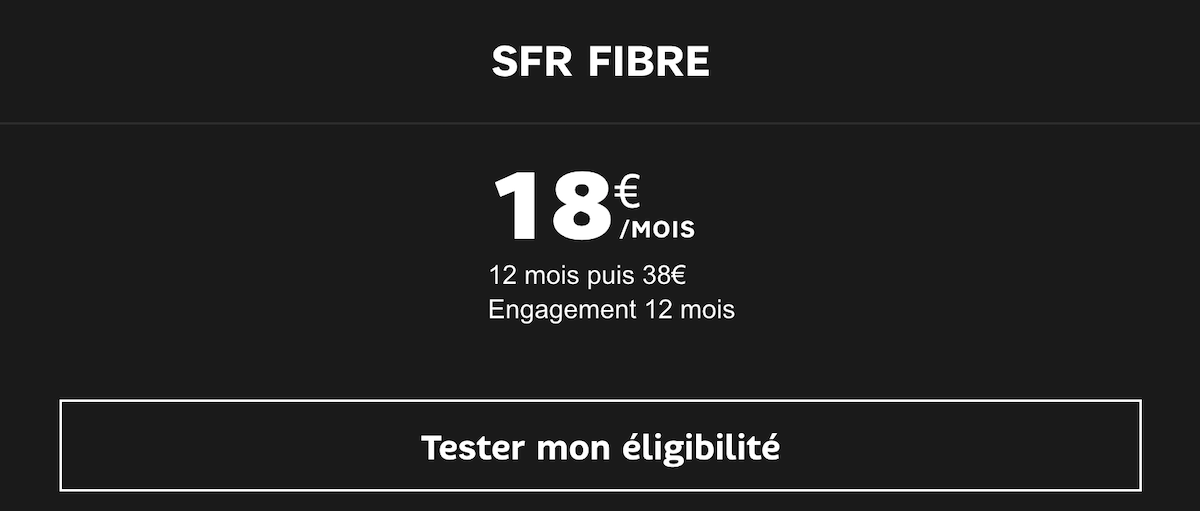 La box SFR Fibre nécessite un engagement sur 12 mois