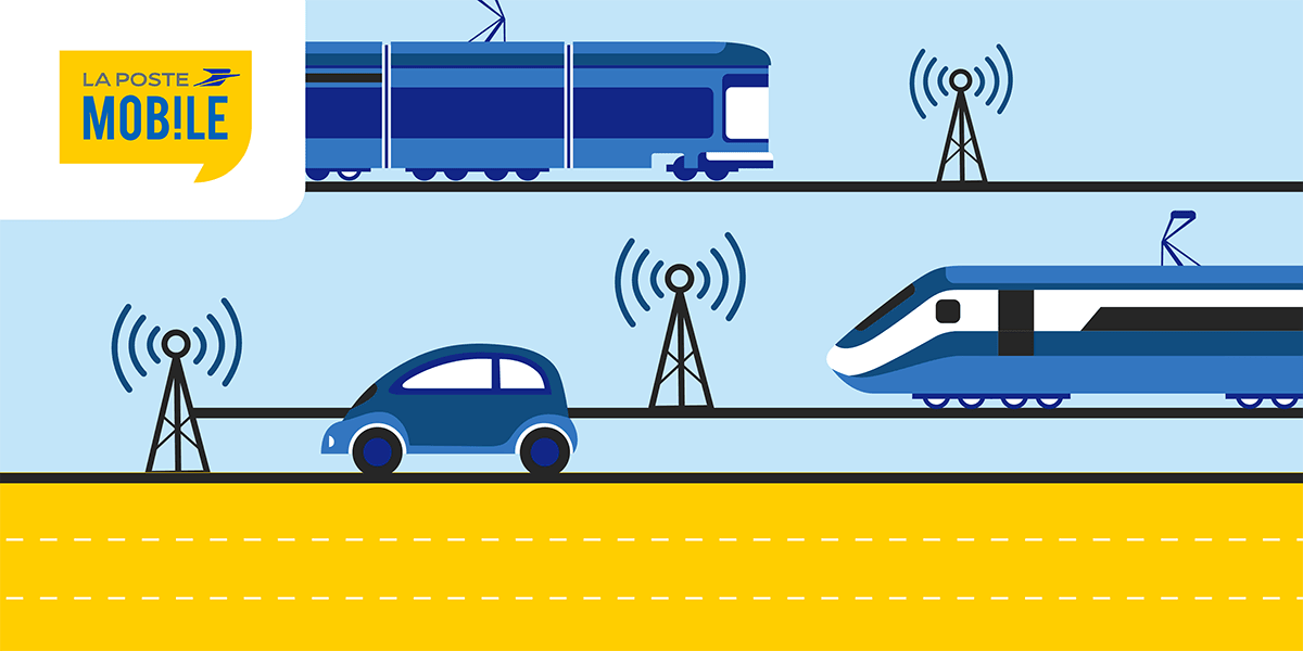 Déploiement réseau La Poste Mobile trains autoroutes métro.