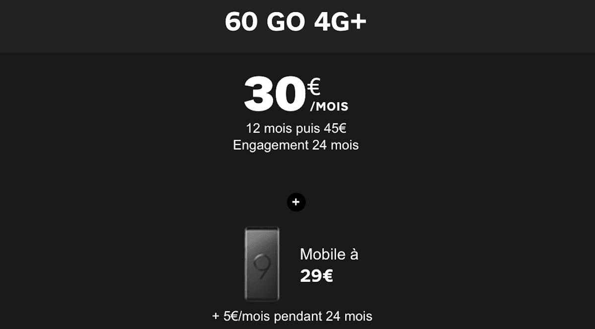 L'offre forfait 60 Go + smartphone de SFR