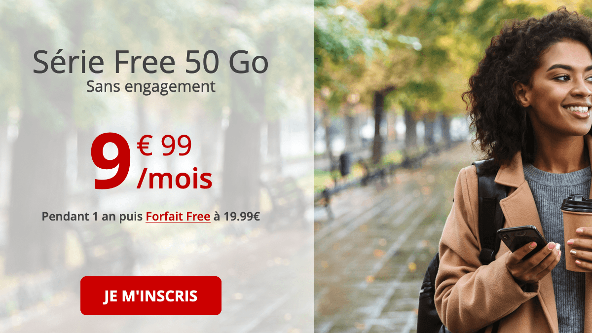 Forfait 4G en promotion chez Free mobile.