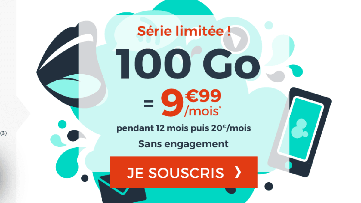 Promo Cdicount mobile forfait 100 Go.