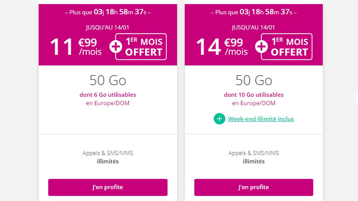 Des forfaits 50 Go B&YOU en promotion à partir de 11,99€/mois.