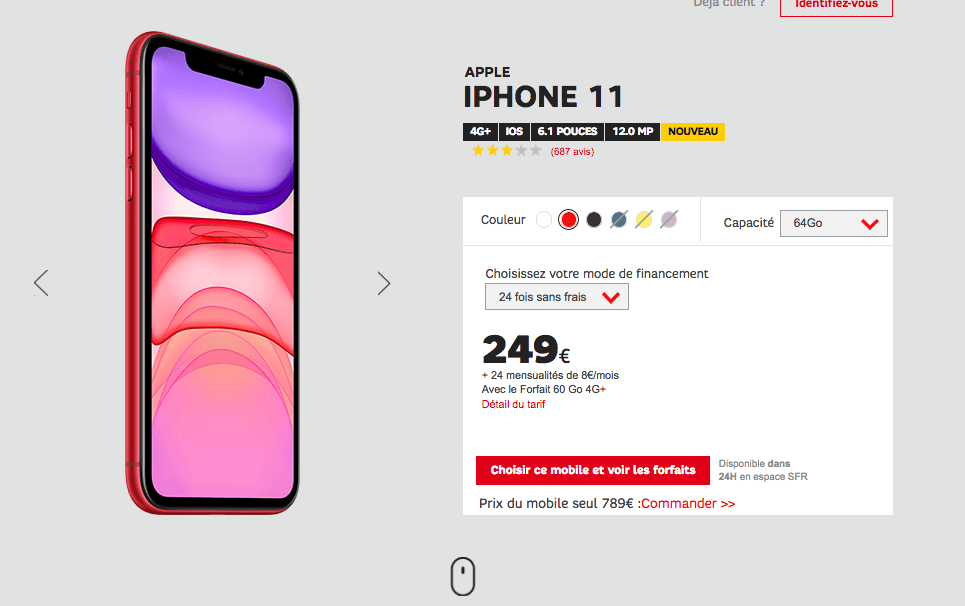 L'iPhone 11 est à 249€ avec SFR