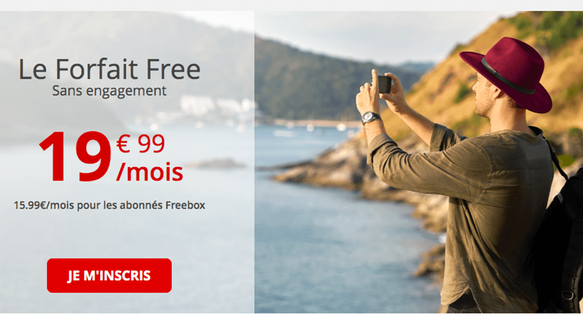 Free mobile et son forfait international à 19,99€/mois.