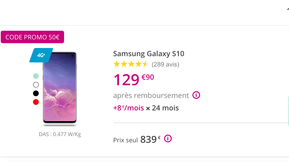 Les codes promos disponibles chez les Samsung Galaxy