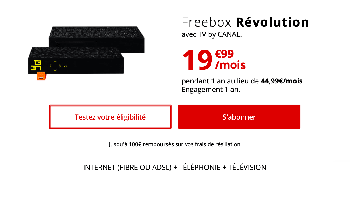 La Freebox Revolution est en promotion avec Canal+.