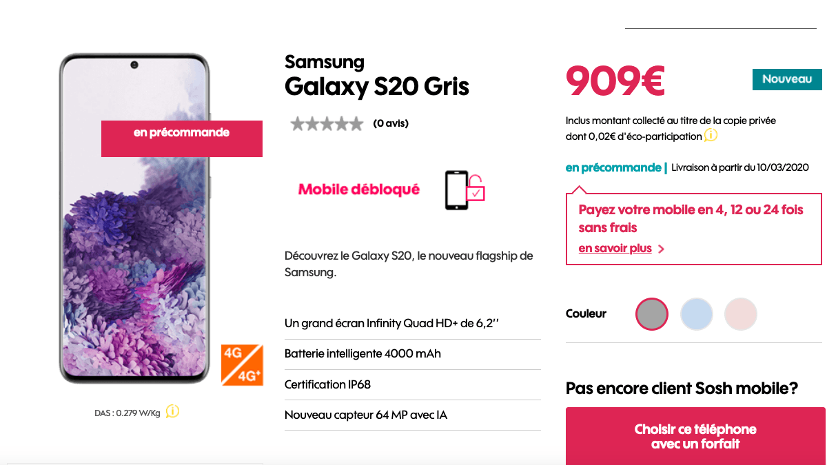 Des paiements en 24 fois chez Sosh pour la précommande des Samsung Galaxy