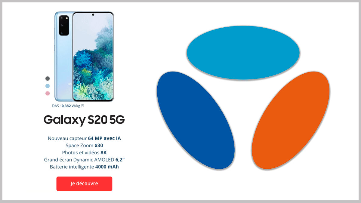 Samsung Galaxy S20 avec forfait Bouygues