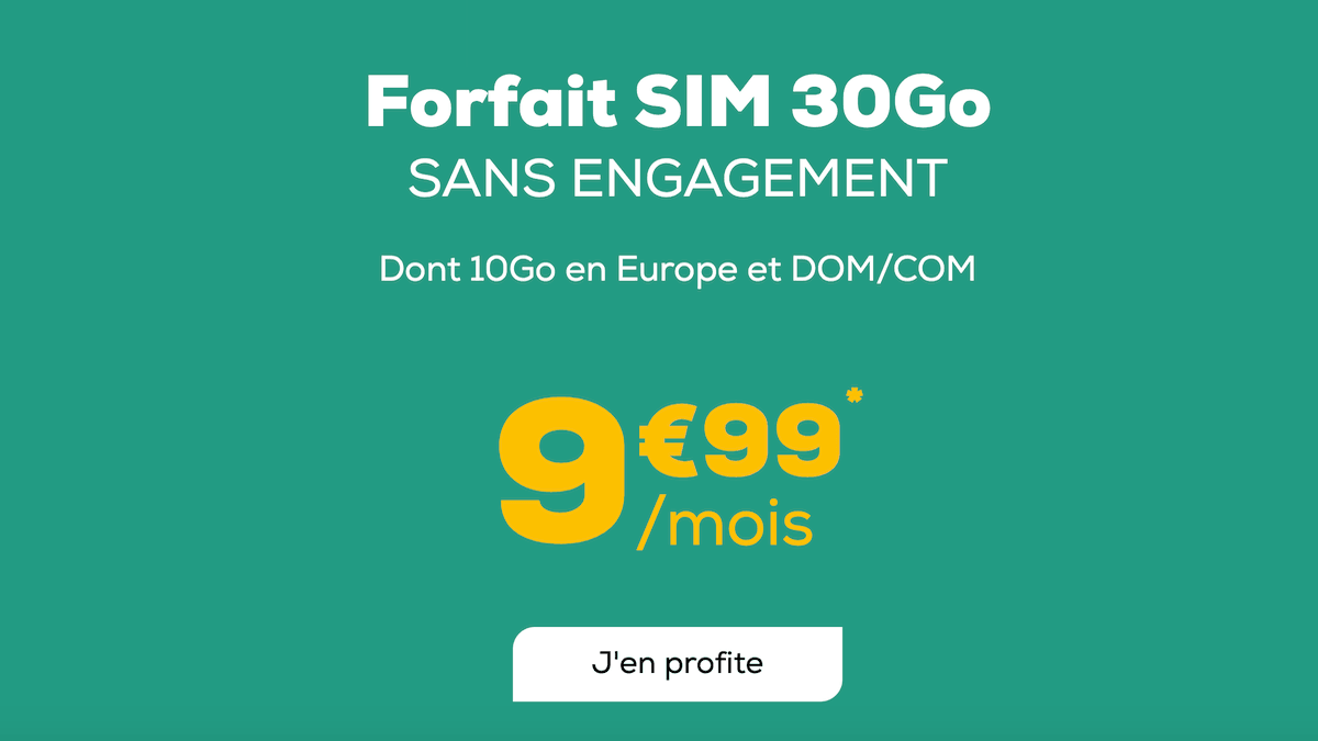 Le forfait La Poste Mobile de 30 Go est à 9,99€/mois