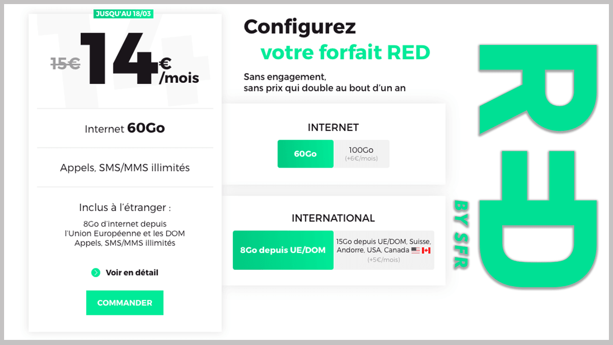 RED by SFR à 14€/mois.