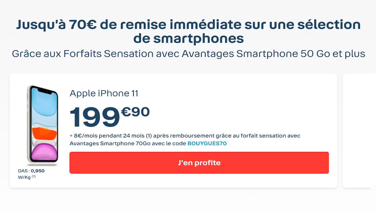 Code promo Bouygues iphone 11