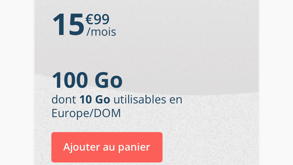 Chez B&YOU, le forfait 100 Go est disponible à 15,99€/mois seulement.