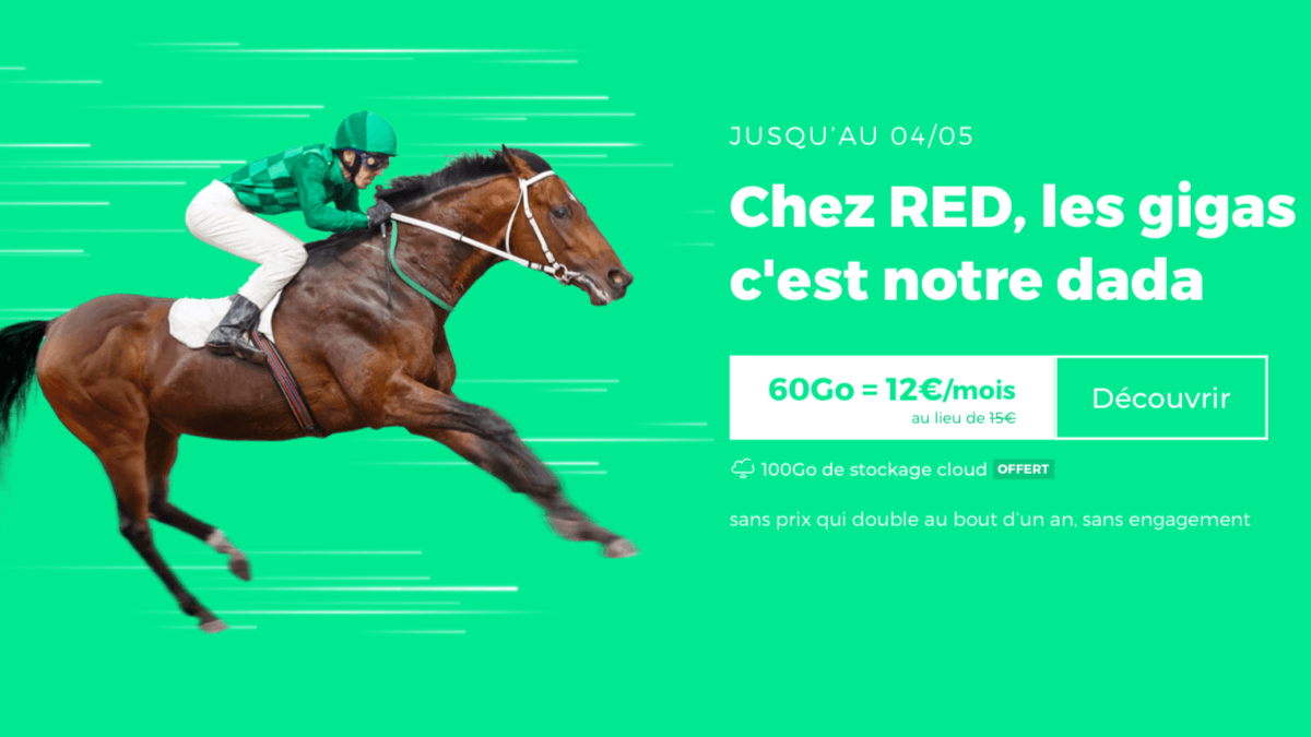 Chez RED by SFR, l'offre 60 Go est prolongée.