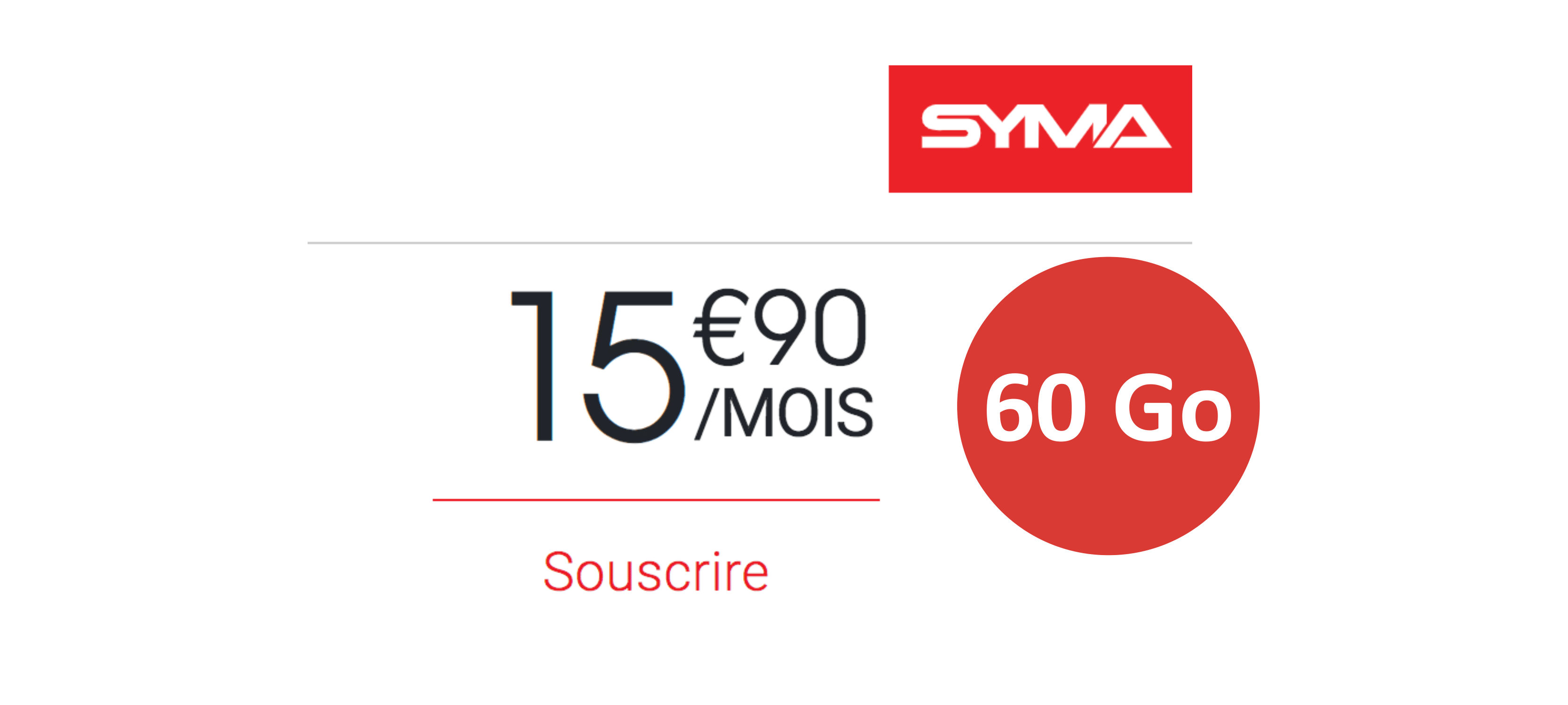 Syma forfait mobile 60Go pas cher