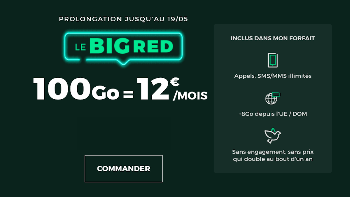 100 Go A 12 Red Prolonge Son Offre Speciale De 24h 100 Go A 12 Red Prolonge Son Offre Speciale De 24h