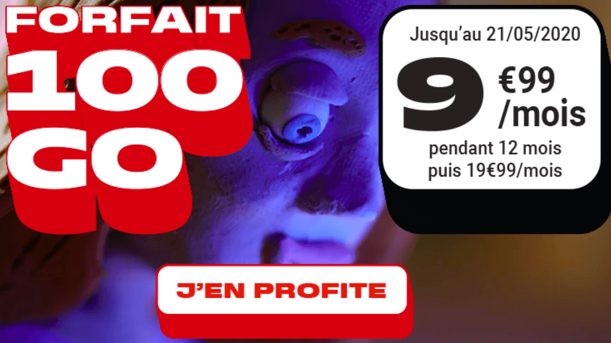 Le forfait en promo de NRJ Mobile : 100 Go à 9,99€ par mois.