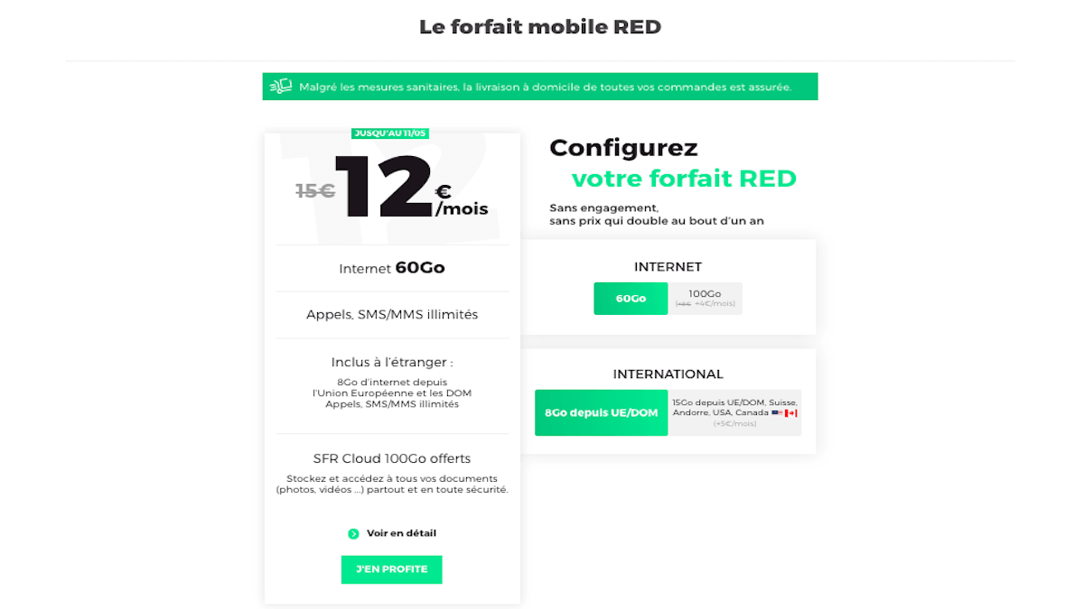 forfait red by sfr 60 Go
