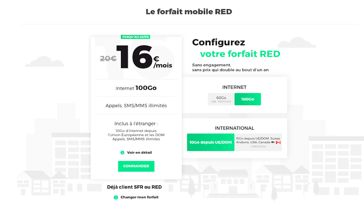Dernier jour de promo RED by SFR 100 Go