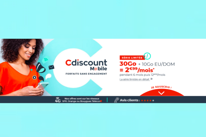 série limitée Cdiscount Mobile 30 Go 2,99€