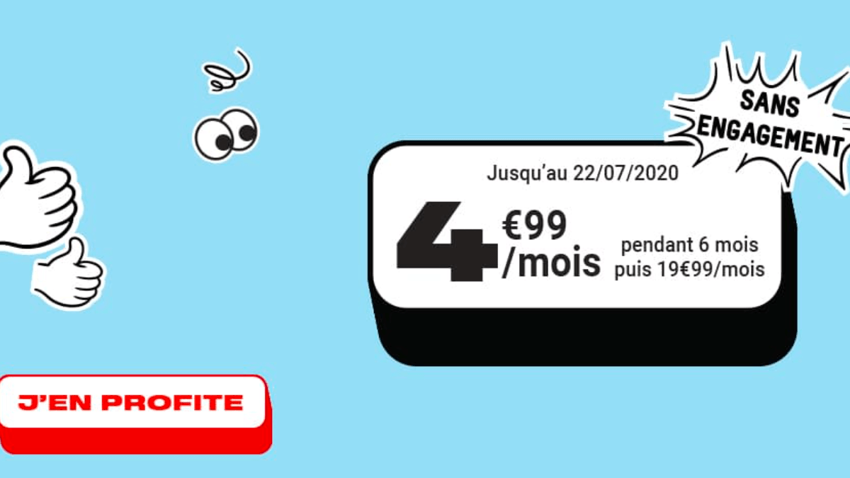 Le forfait en promo de NRJ Mobile est disponible à moins de 5€ par mois seulement.