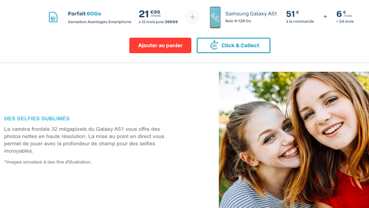Qualités Galaxy A51 à 1€ chez Bouygues