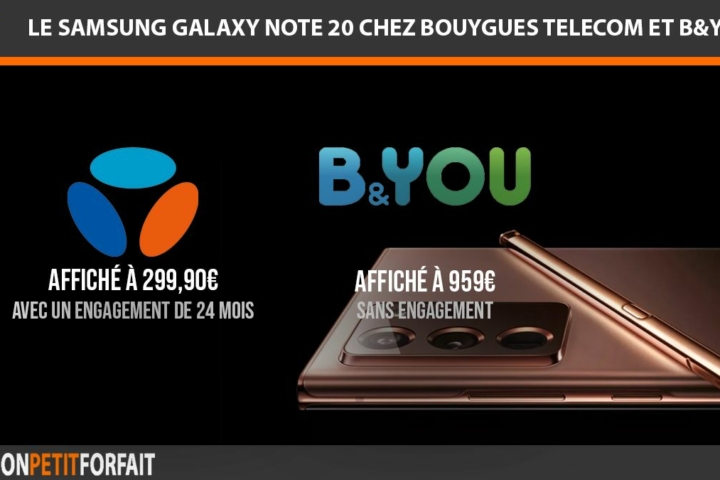 Samsung Galaxy Note 20 chez Bouygues Telecom et B&YOU