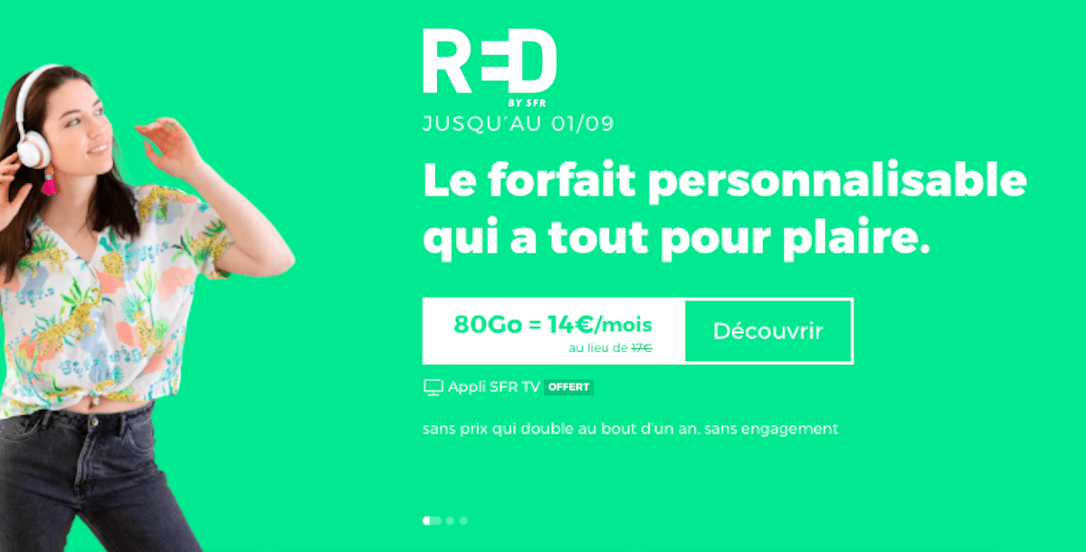Promo sur le forfait 80 Go chez RED by SFR