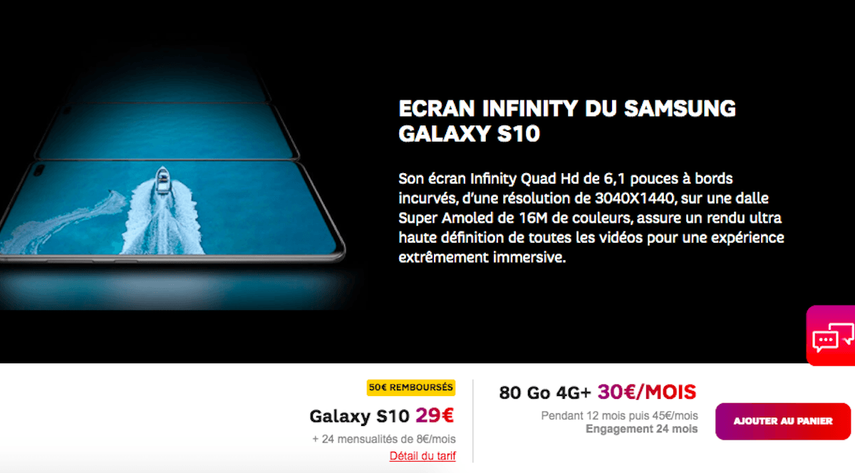 Samsung Galaxy S10 en promo chez SFR