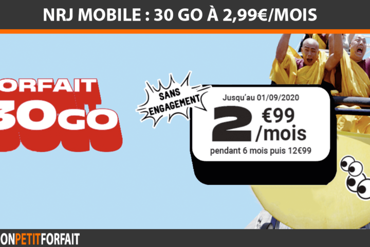 30 Go à 2,99€ avec NRJ Mobile