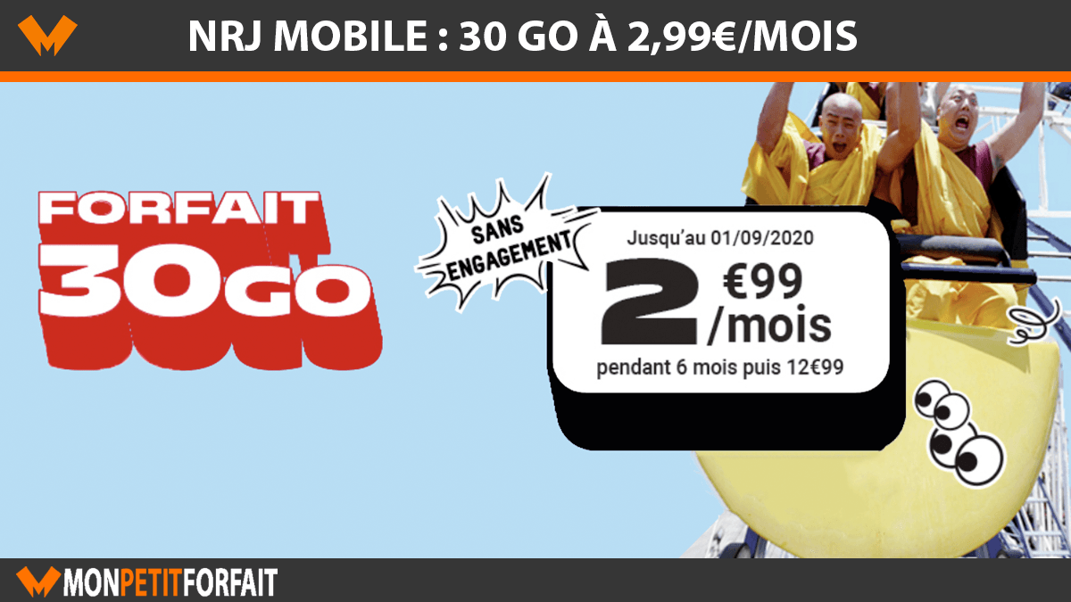 30 Go à 2,99€ avec NRJ Mobile