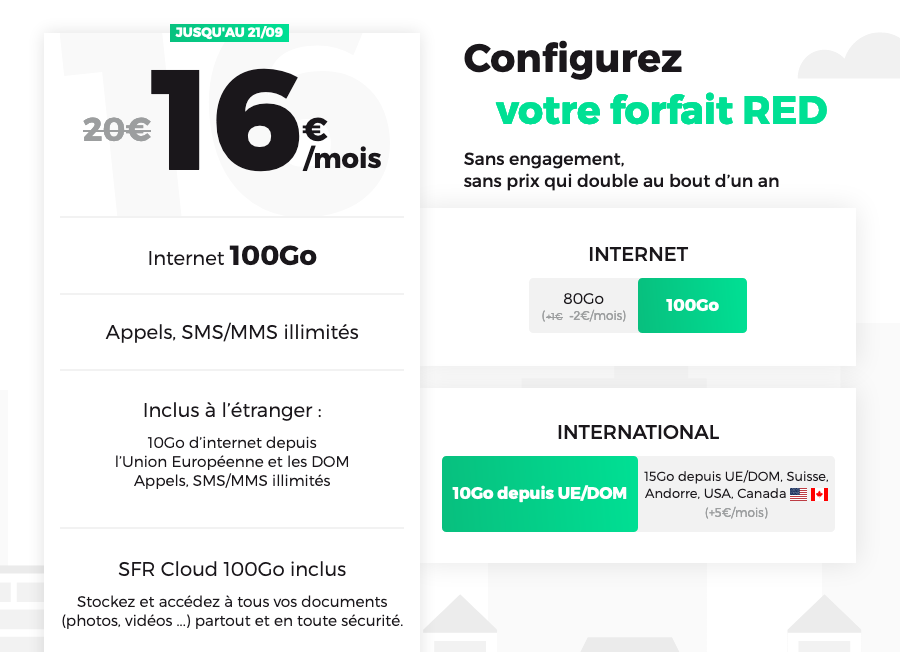 Forfait mobile RED by SFR 100 Go