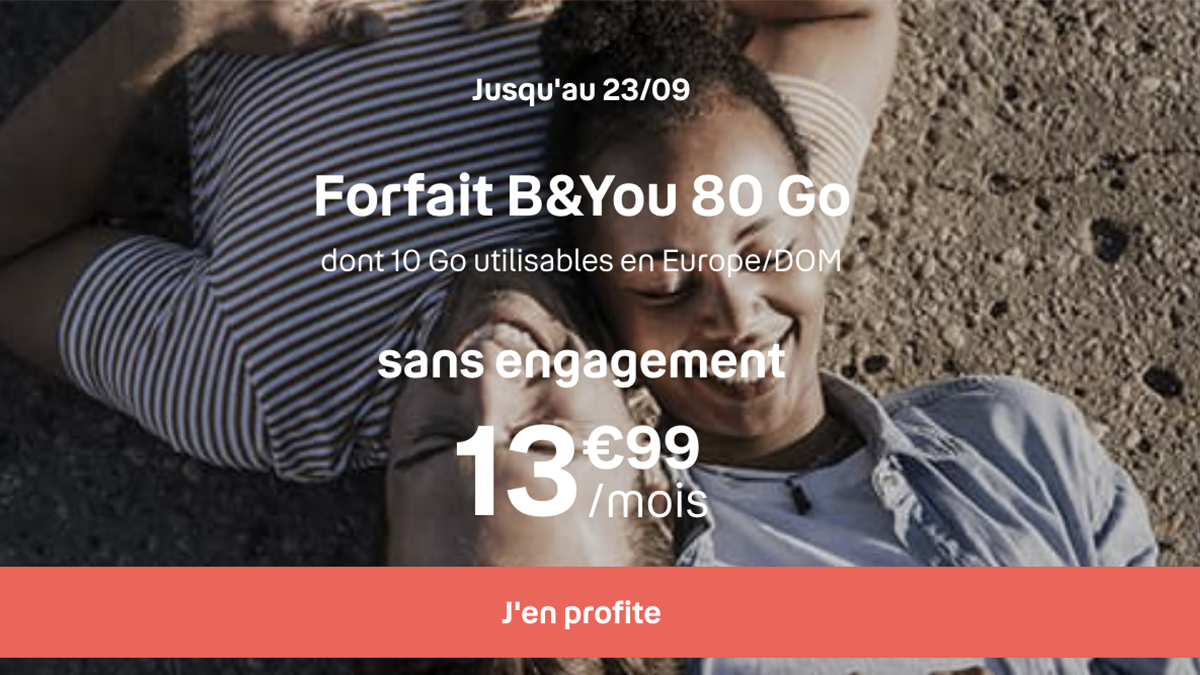 b&you forfait mobile 80 Go