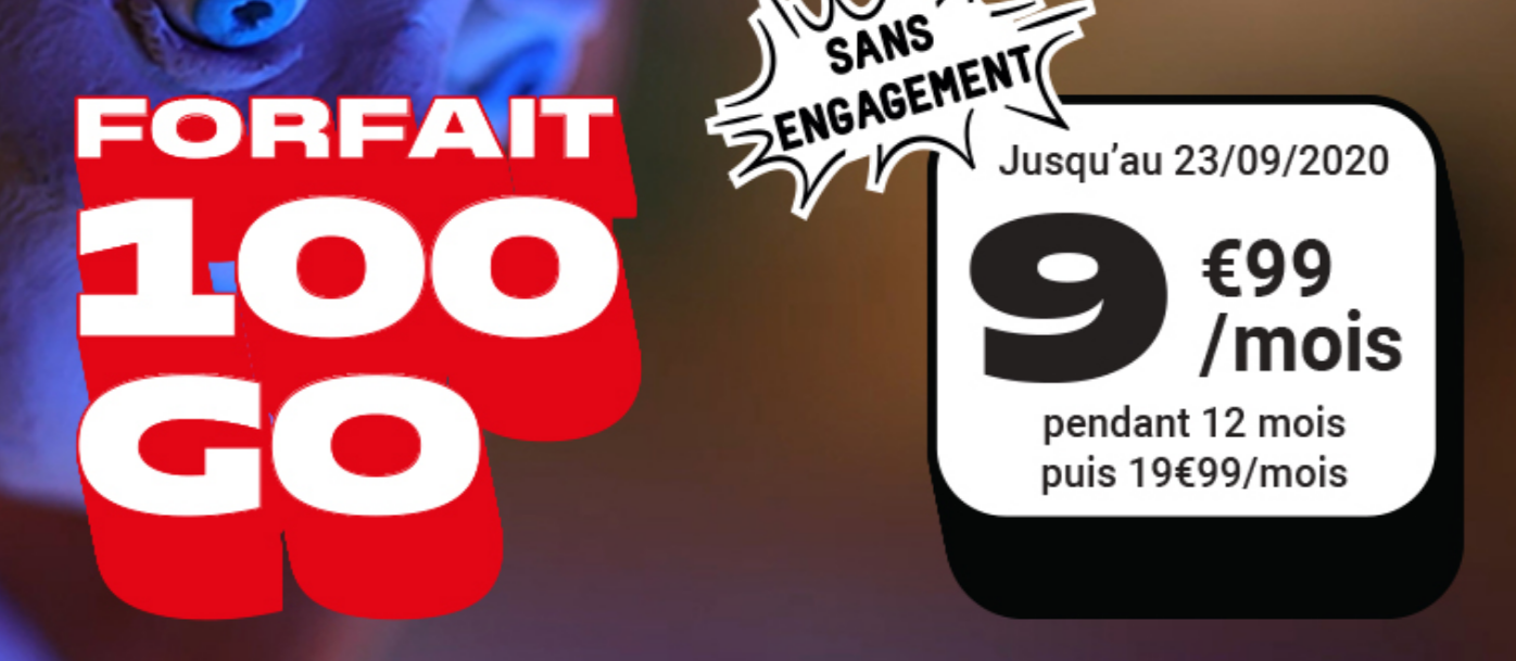 Dernier jour du forfait 4G NRJ mobile 100 Go à 9,99€/mois