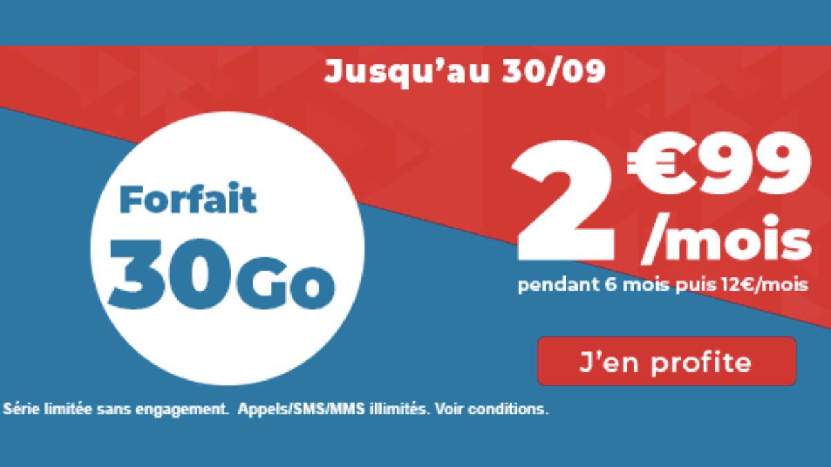 Abonnement illimité Auchan 30 Go