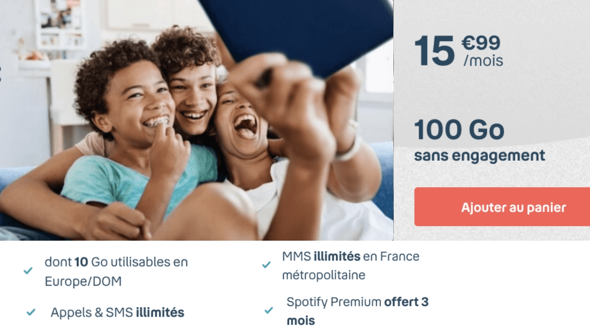 Forfait mobile B&YOU 100 Go