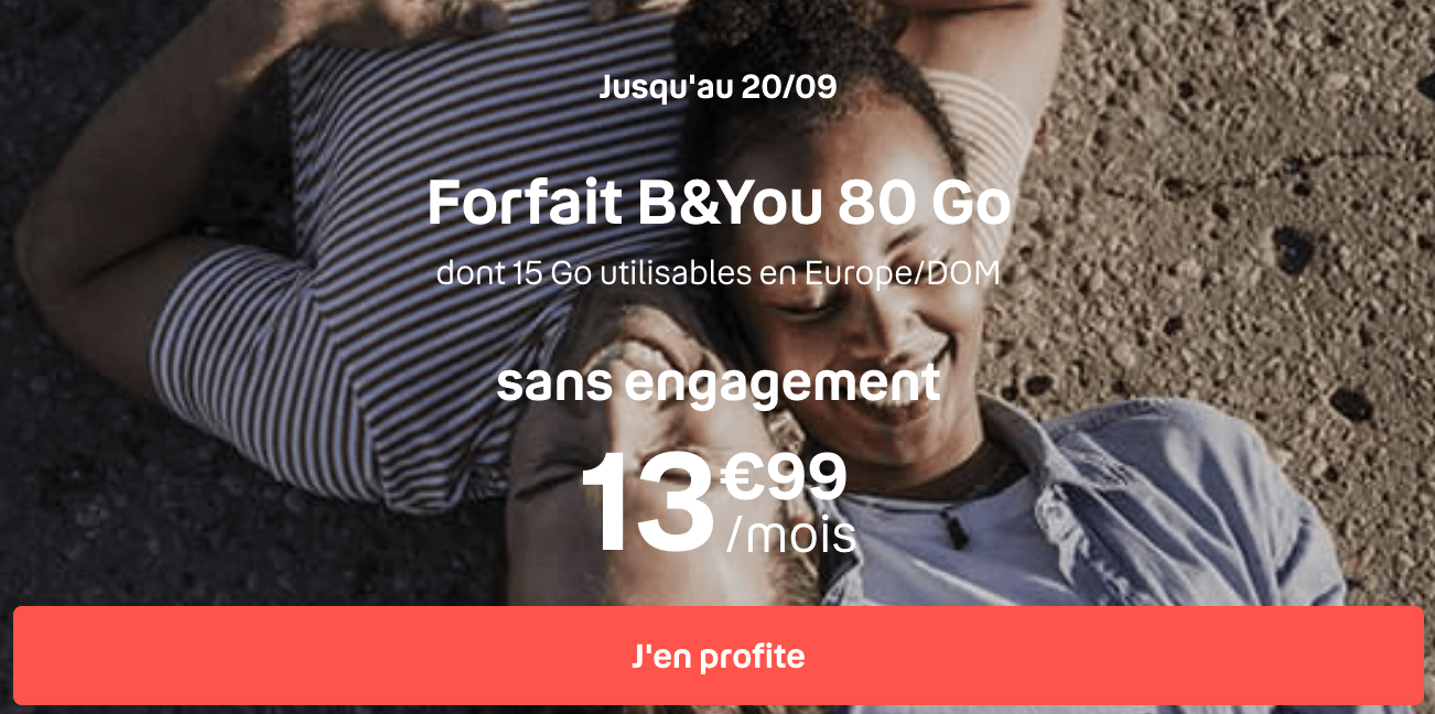 Forfait mobile B&YOU 80 Go