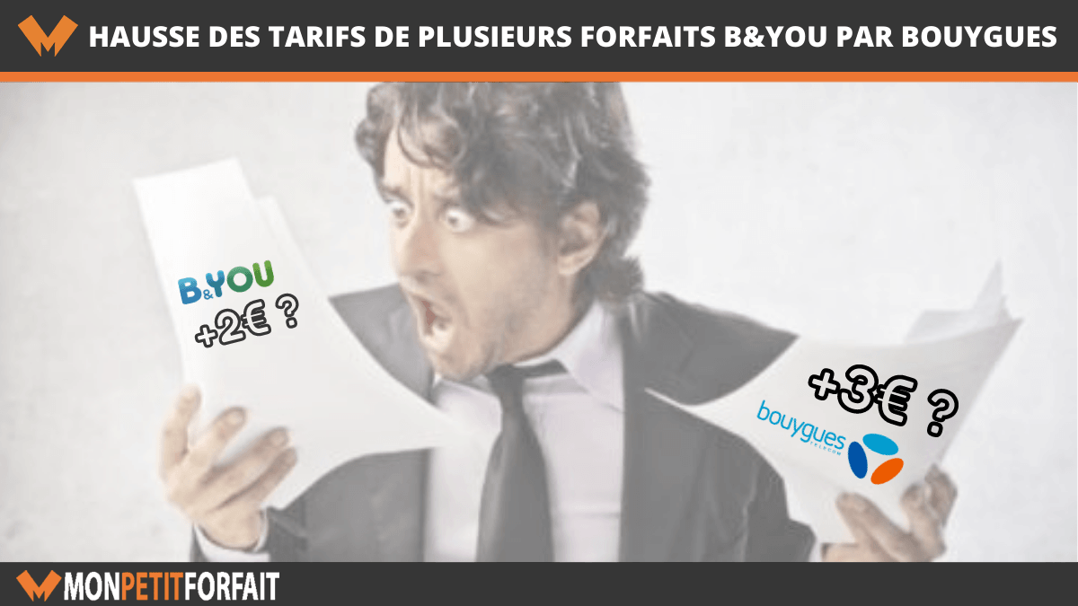 Hausse des tarifs de plusieurs forfaits B&YOU par Bouygues