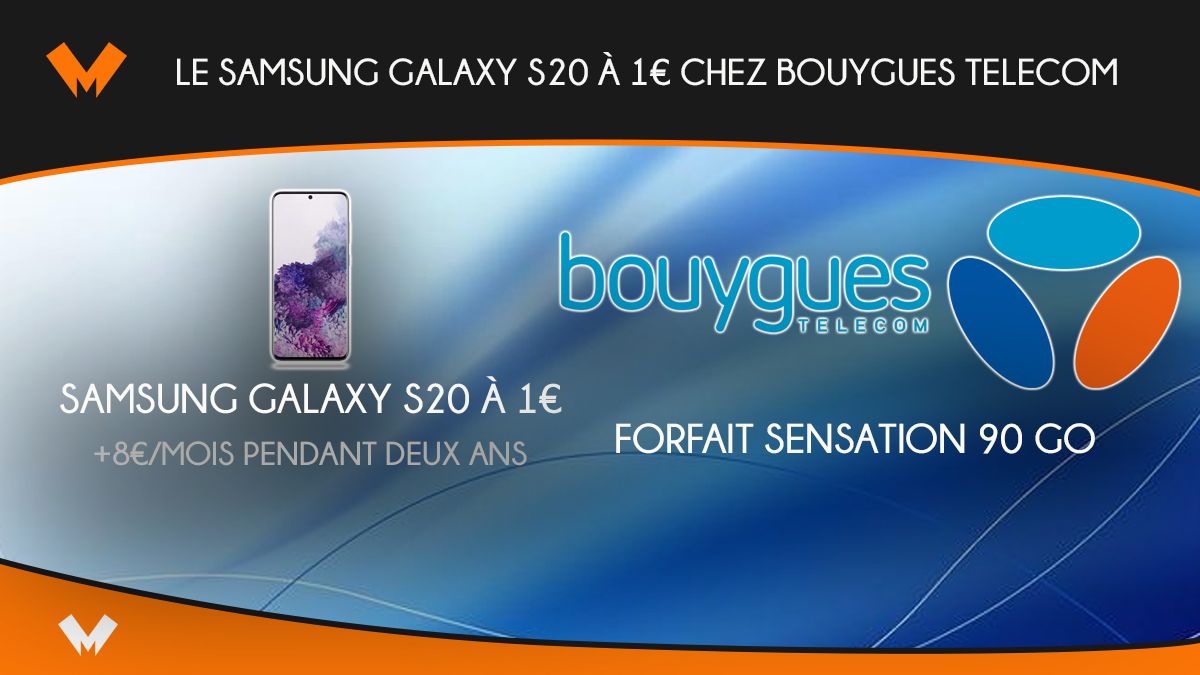 Samsung Galaxy S20 à 1€ chez Bouygues Telecom