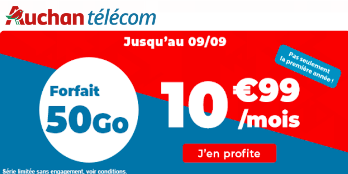 Forfait Auchan Telecom 50 Go