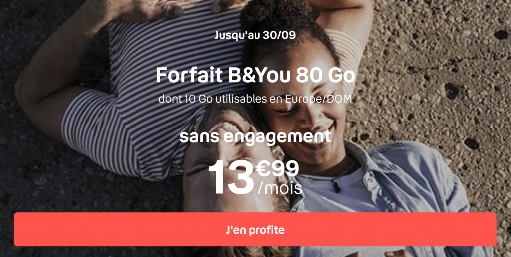 forfait mobile B&YOU 80 Go