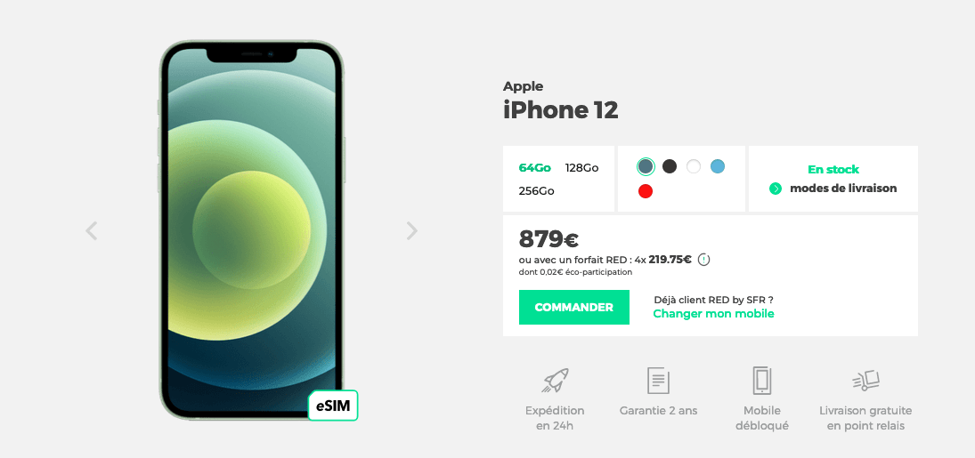 iPhone 12 avec RED par SFR
