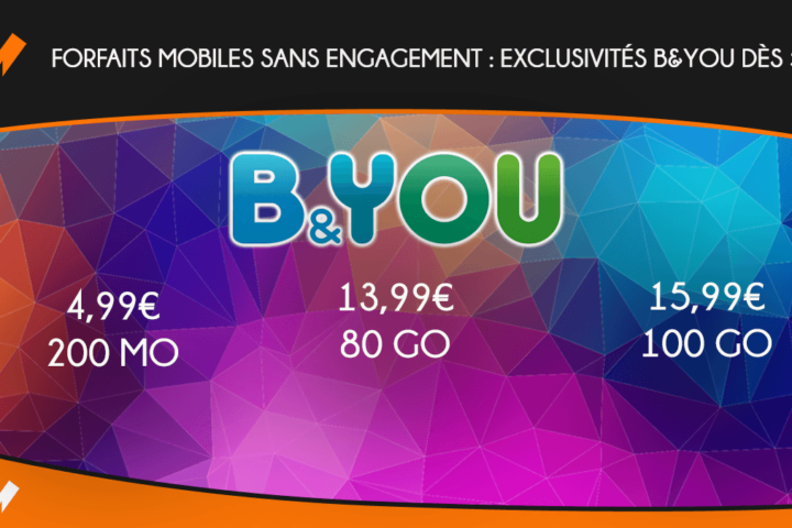 Forfaits mobiles sans engagement - exclusivités B&YOU dès 5€