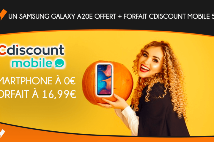 Un Samsung Galaxy A20E offert + forfait Cdiscount Mobile 50 Go