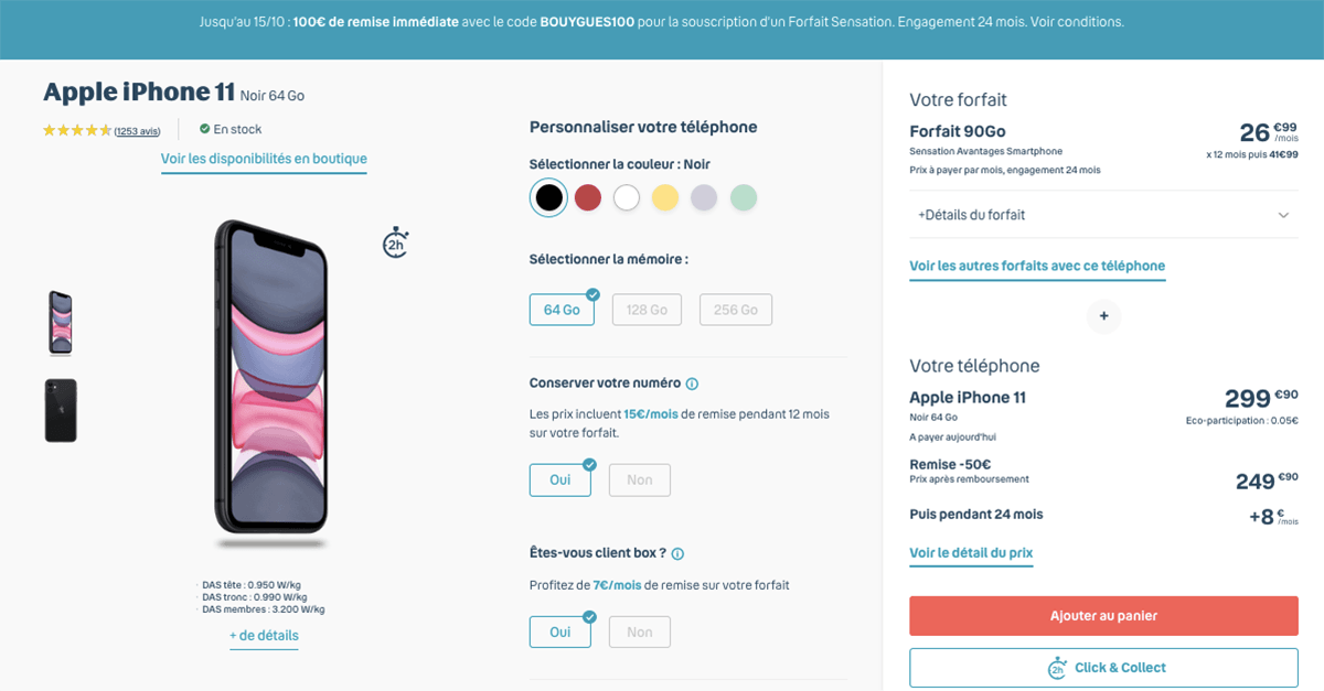 forfait bouygues iPhone 11