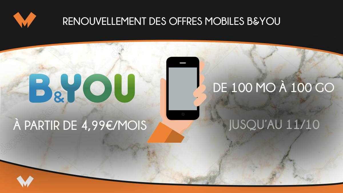 Forfaits mobiles B&YOU de Bouygues Telecom