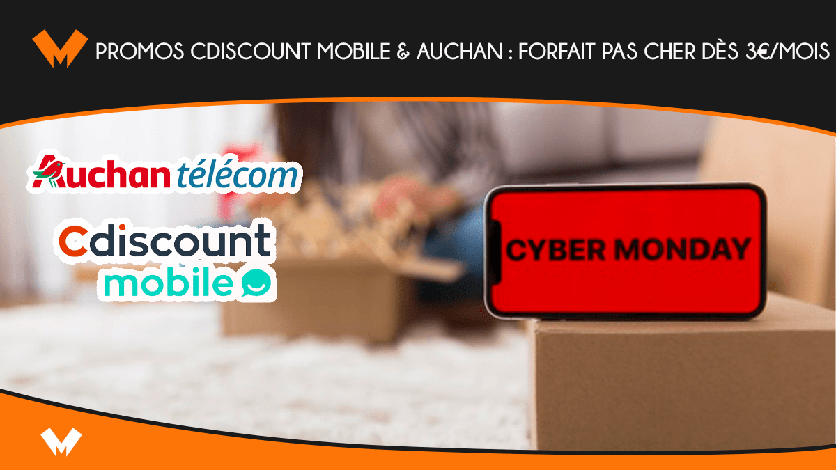Promos Cdiscount Mobile & Auchan : forfait pas cher dès 3€/mois